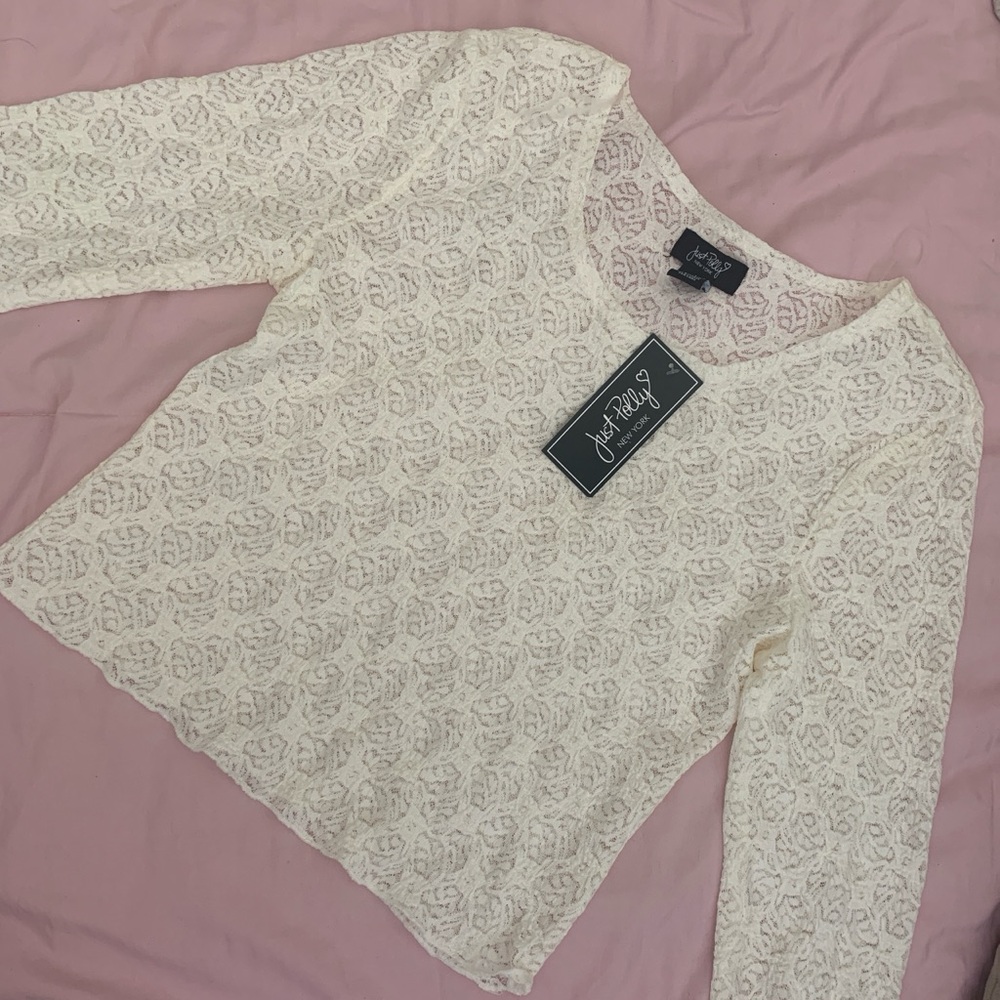 Cute creme women’s lace blouse